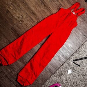 Vintage USA Made Levi's Ski Bibs Overall Red
Girls Sz 10